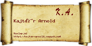 Kajtár Arnold névjegykártya