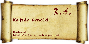 Kajtár Arnold névjegykártya